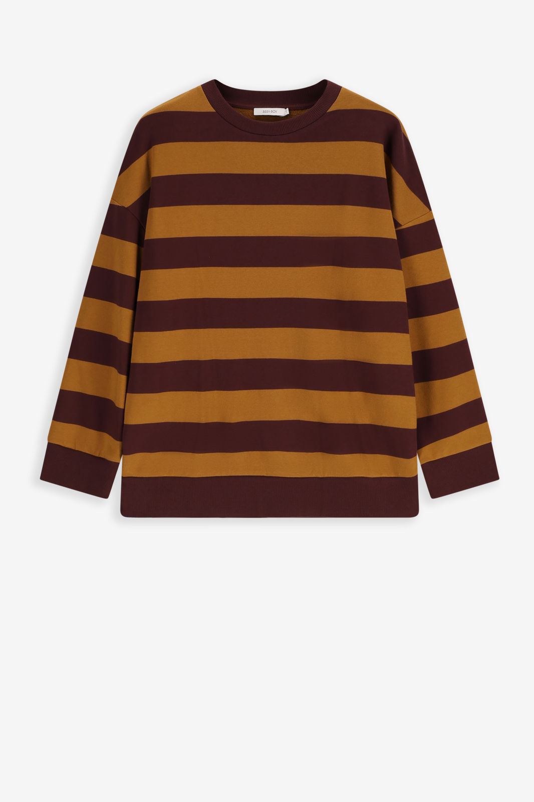 Bruine gestreepte sweater