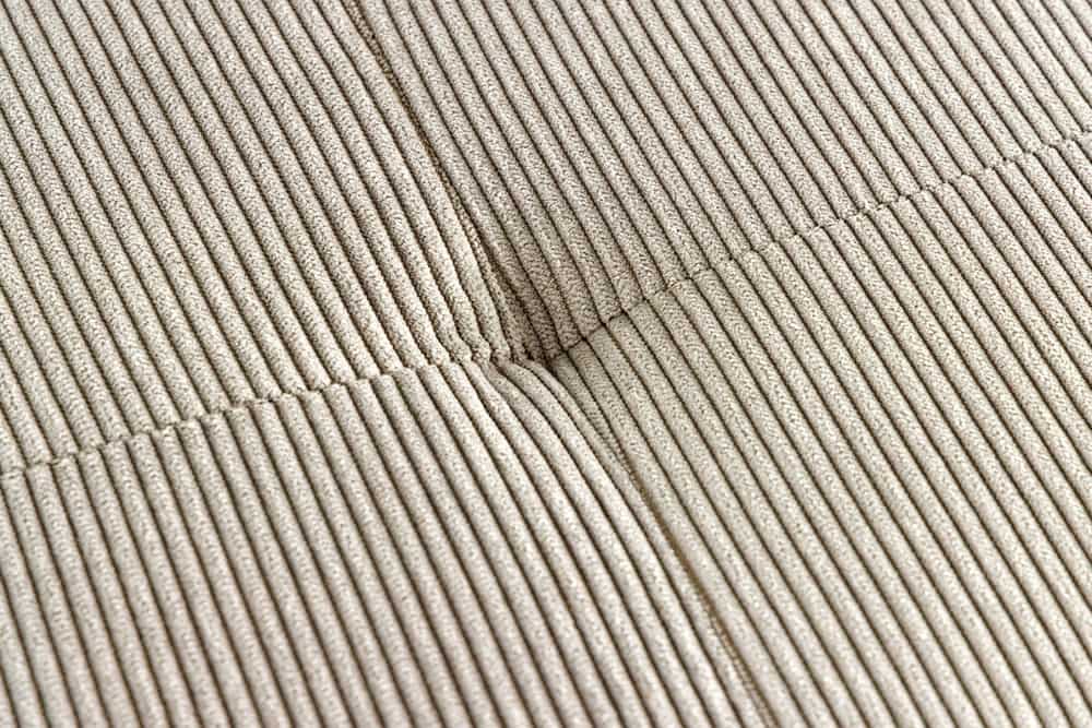Design Sitzbank BOUTIQUE 100cm hellgrau Cord schwarze Metallbeine