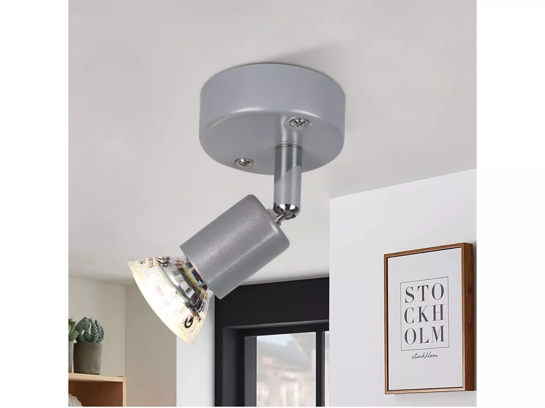 NETTLIFE Spot de plafond LED orientable GU10 1 ampoule spots de plafond salon industriel
