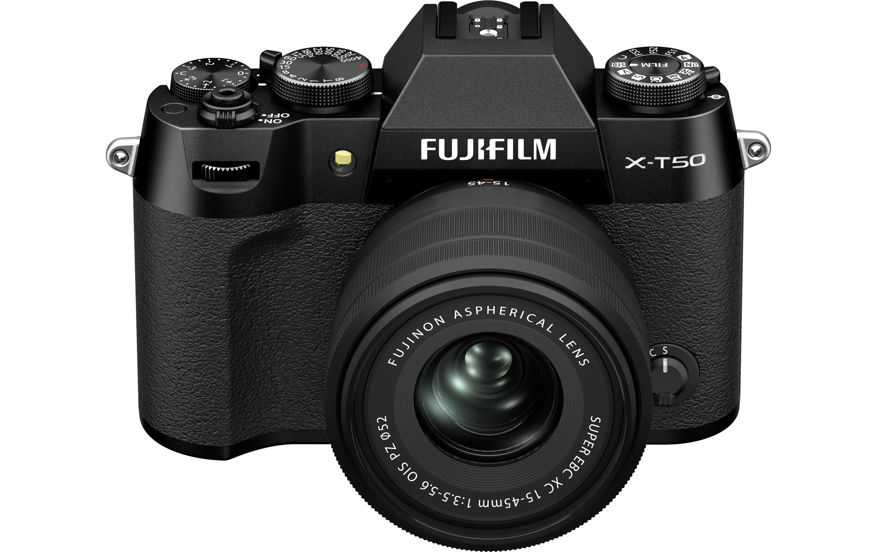 Fotokamera X-T50 Black Kit XC 15-45mm<br>Kompakte Systemkamera mit 40.2-Megapixel-Sensor, 6.2K-Video und Filmsimulations-Einstellrad