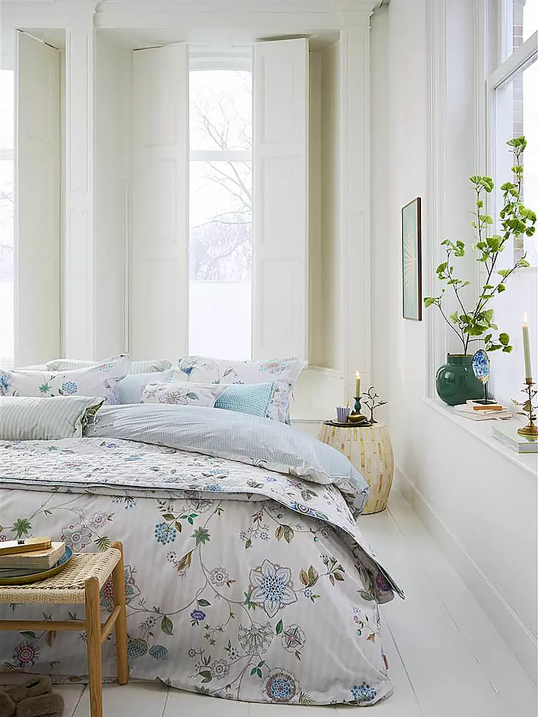 PIP STUDIO Perkal Bettwäsche FLORES BAILANDO 70x90cm/140x200cm Off White  weiss