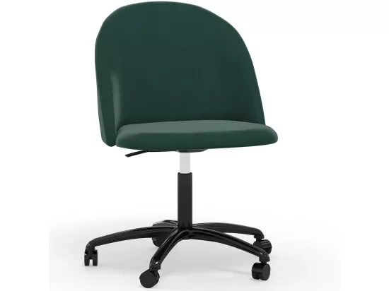 Chaise de Bureau Rembourrée - Velours - Evelyne Vert foncé