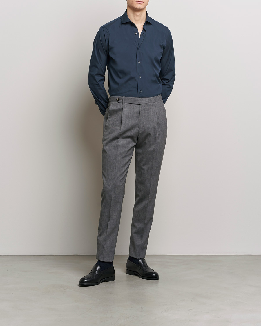 Grigio Comfort Stretch Dress Shirt Navy