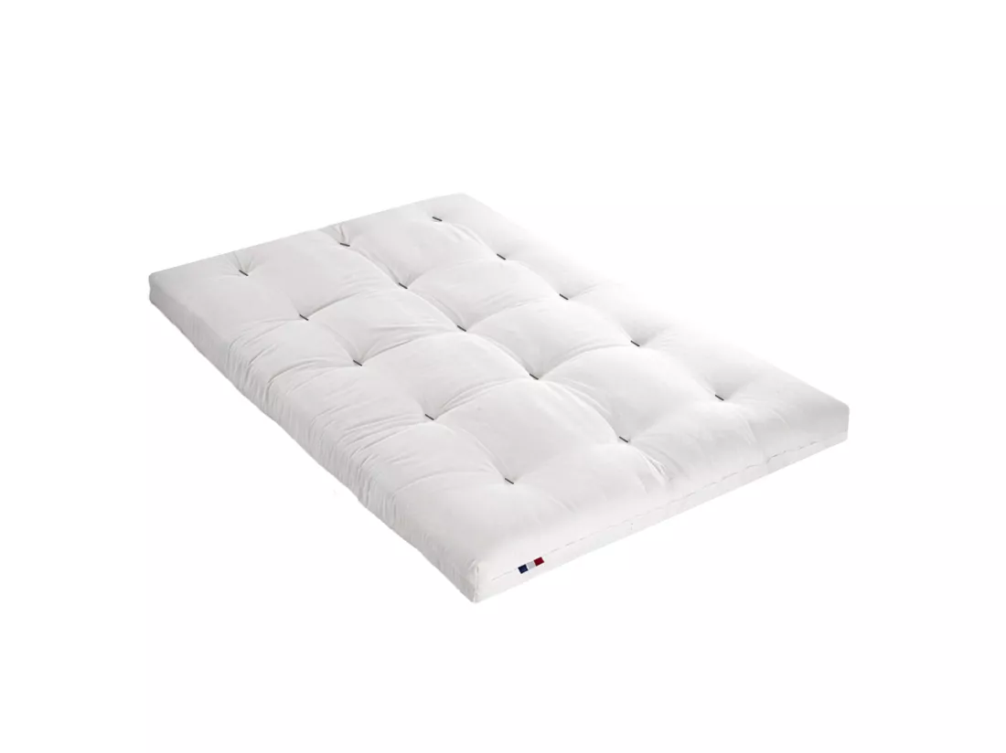 Matelas futon coeur en mousse à mémoire de forme, écru 160x200
