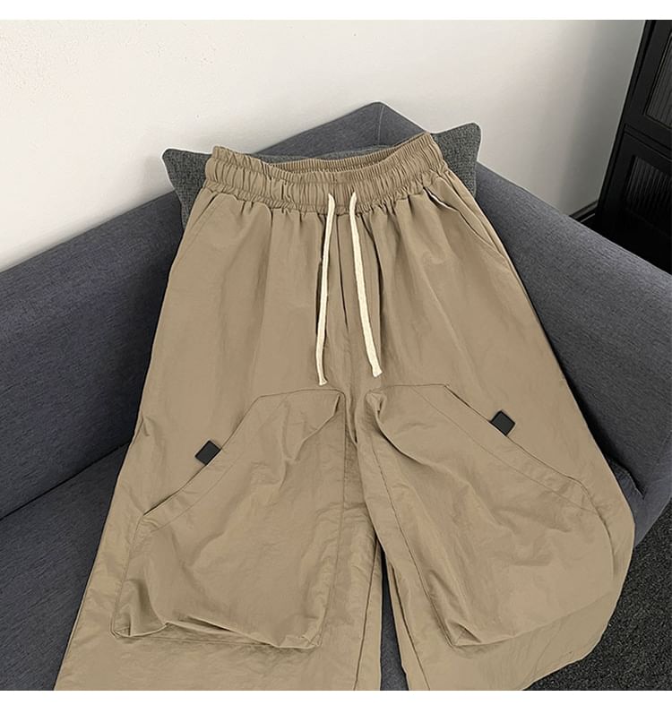 Mimiyox - Capri-broek met trekkoord in de taille en wijde pijpen