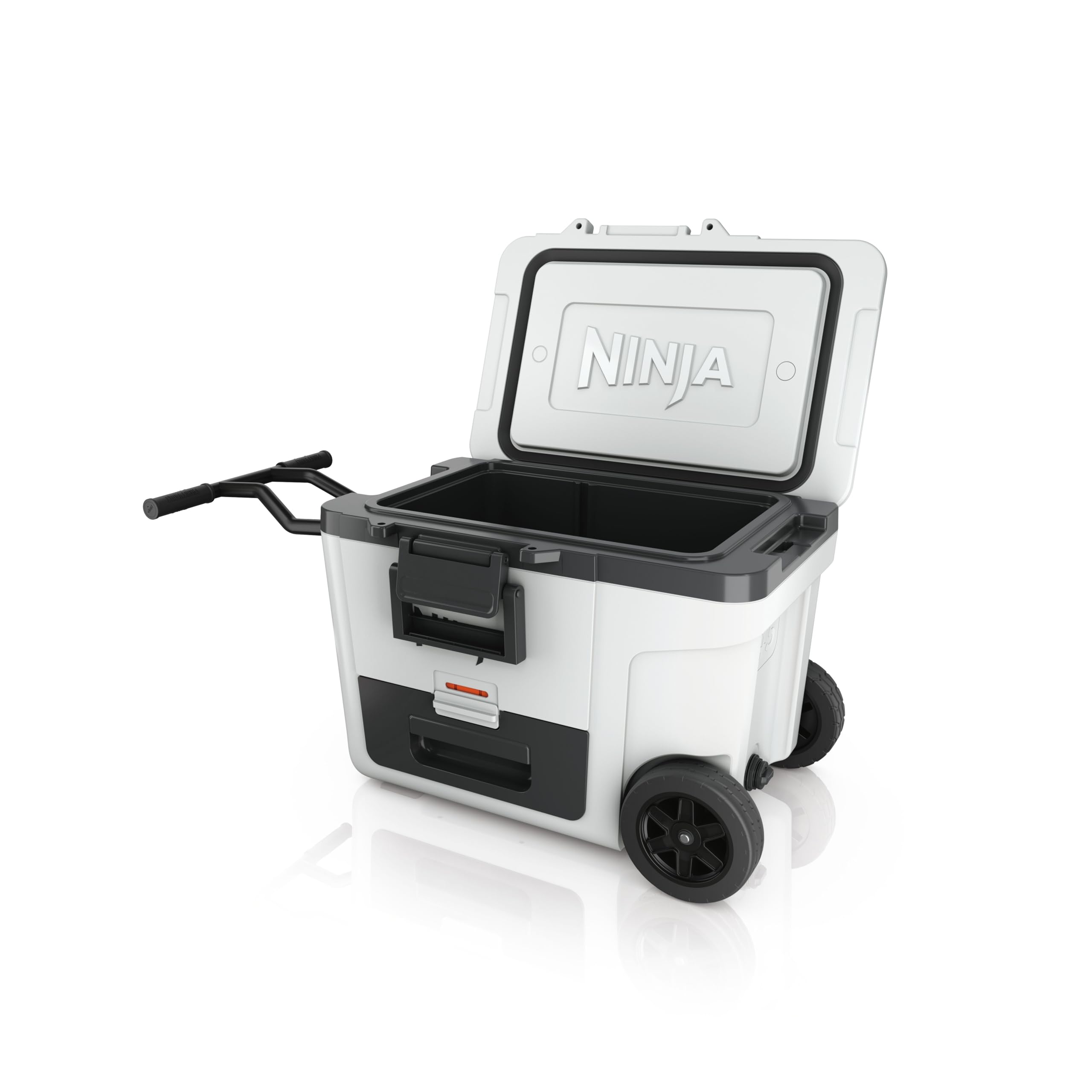 Ninja FrostVault Glacière robuste et isotherme, avec roues et tiroir de stockage à sec Dry Zone, conserve la glace plusieurs jours, capacité jusqu’à 6