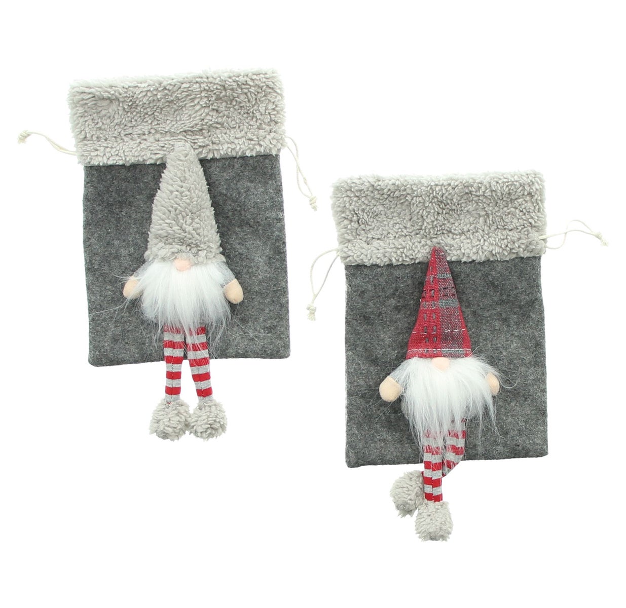 FRANK FLECHTWAREN | Kabouter Cadeauzakjes, Set van 2, 14 x 18 cm, POLYESTER
