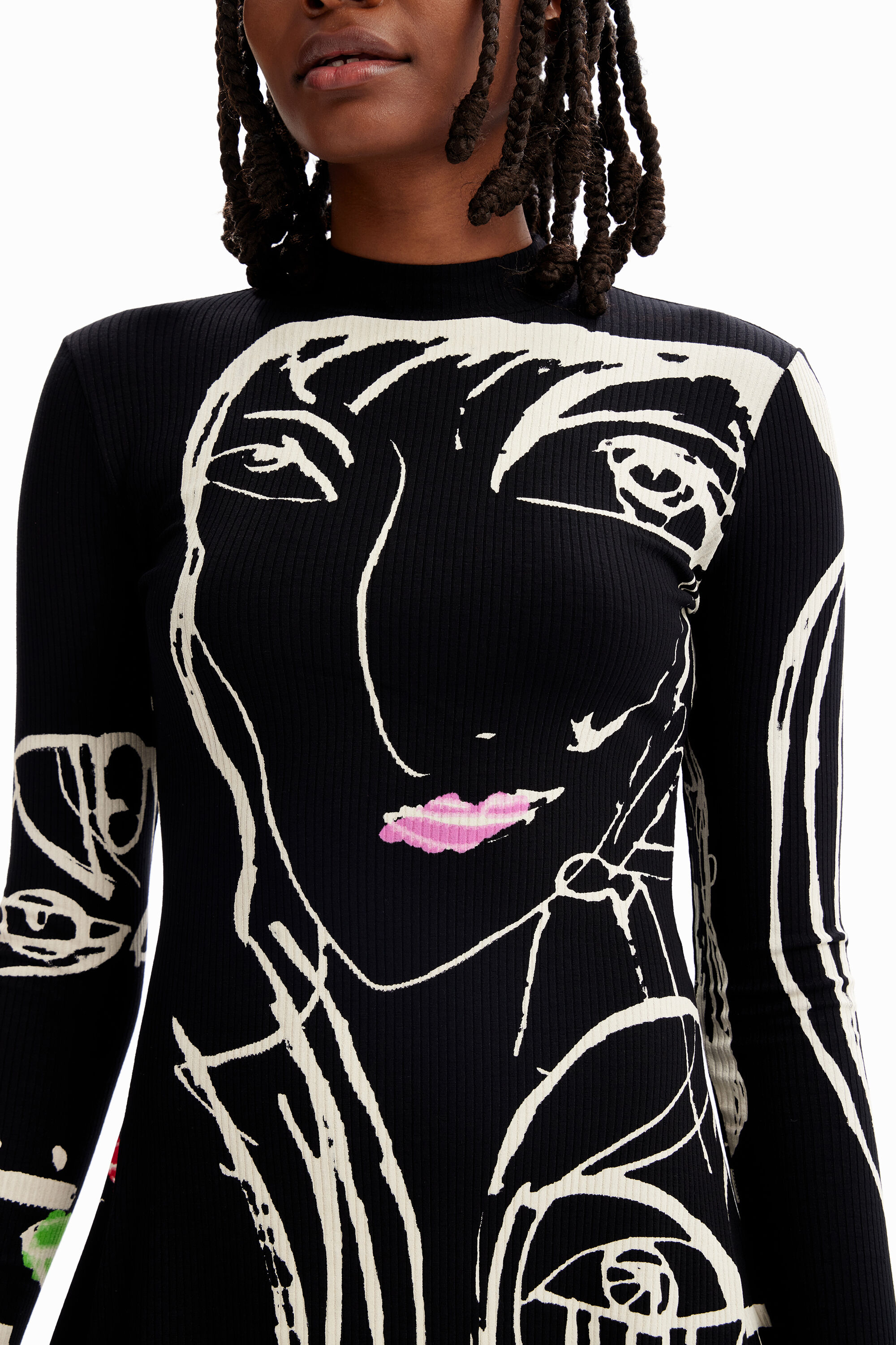 Robe courte patineuse visages