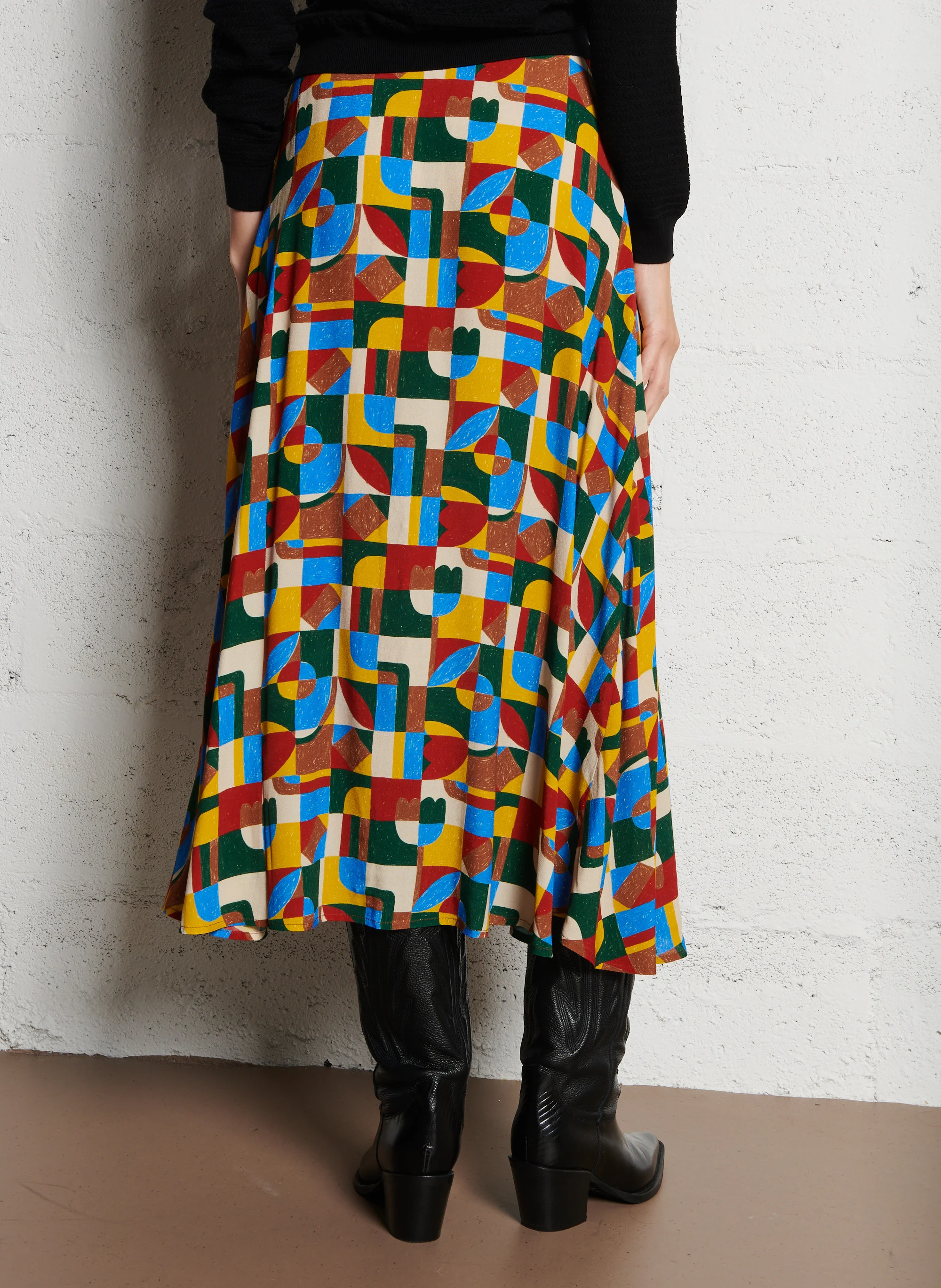 SALMA - Jupe jacquard satinée | Multicolore