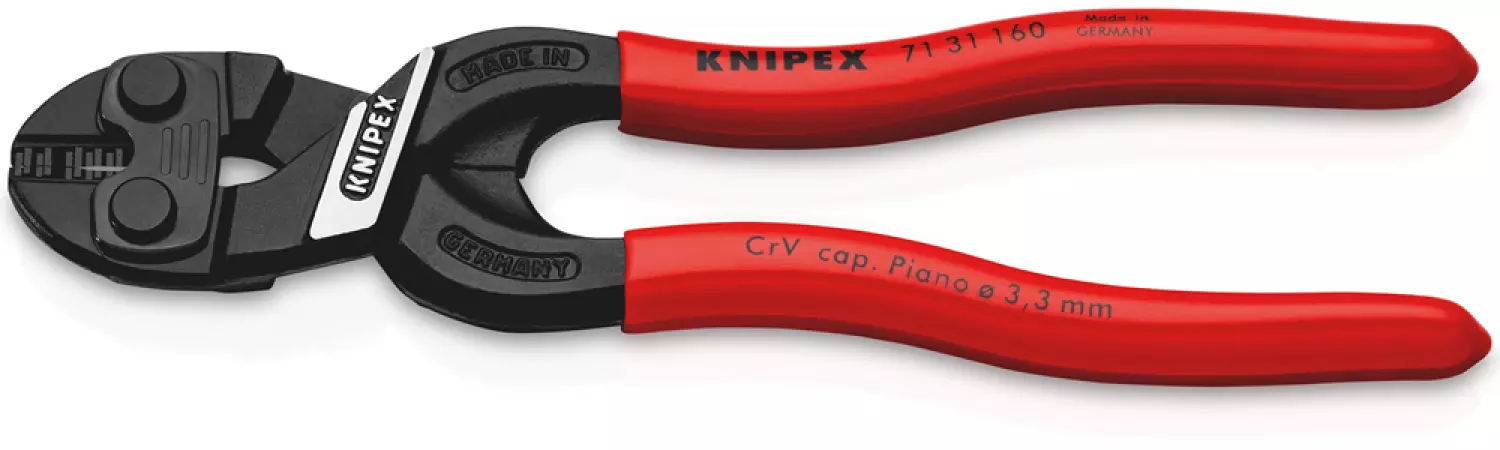 Knipex 71 31 160 CoBolt S Compacte boutensnijtangen met snijuitsparing - 160 mm