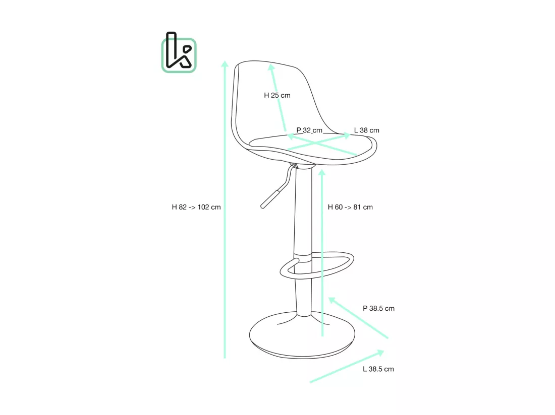 Lot 2 tabourets de bar cuisine coussin simili cuir pivotant hauteur réglable pied chrome SIG (blanc)