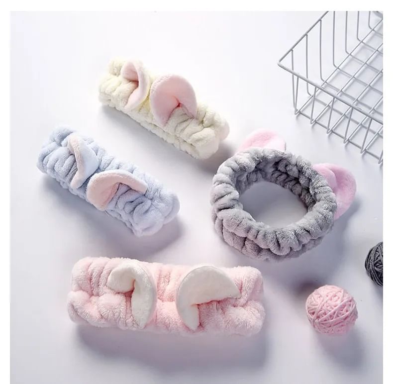 Honeyfluff - Chenille Animal Ear Face Wash Hoofdband