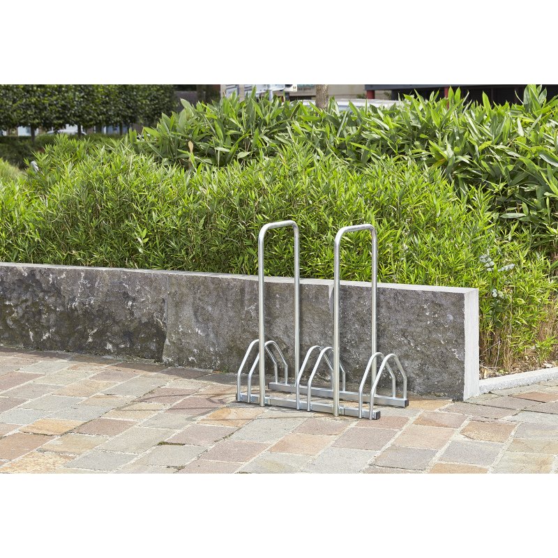 Râtelier 3 vélos avec 2 arceaux pour antivol