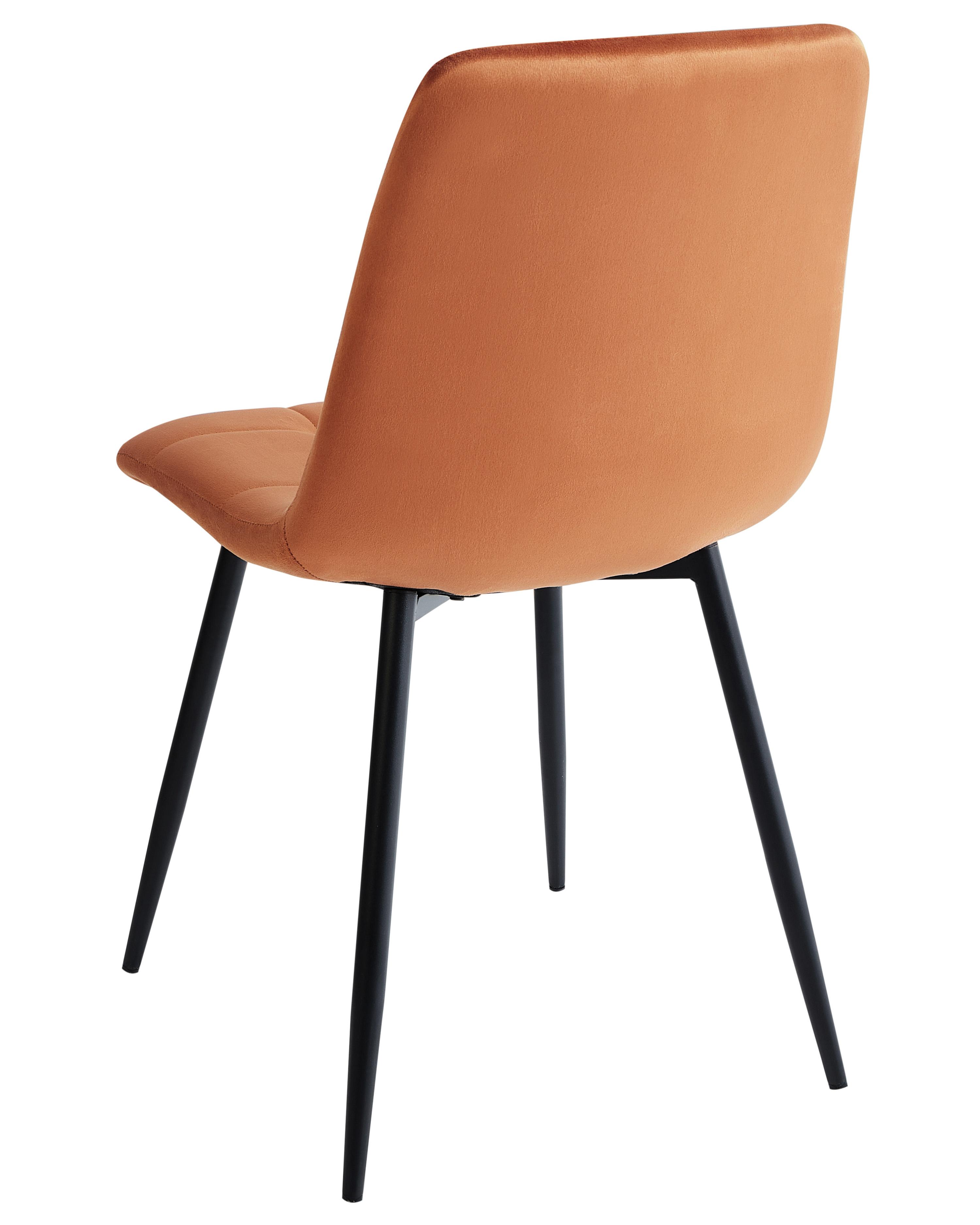 Set van 4 eetkamerstoelen POWELL Fluweel Oranje