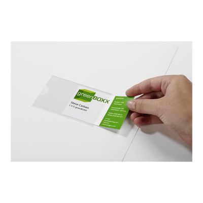 DURABLE POCKETFIX - 10 Porte-étiquette adhésives - 57x 90 mm - transparent