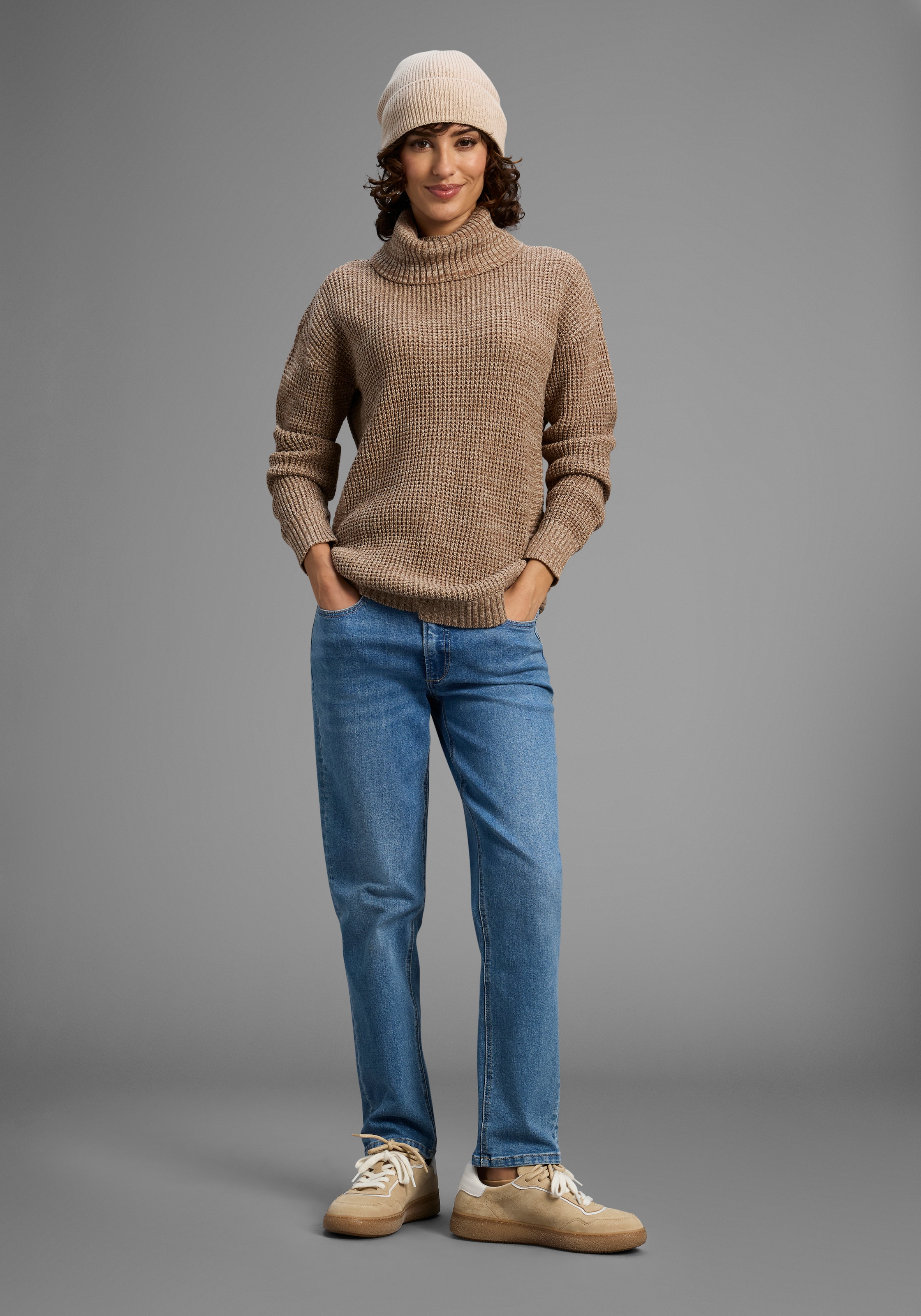 Laura Scott Rollkragenpullover , Winterpullover im lässigen Fit mit Waffelstruktur - NEUE KOLLEKTION