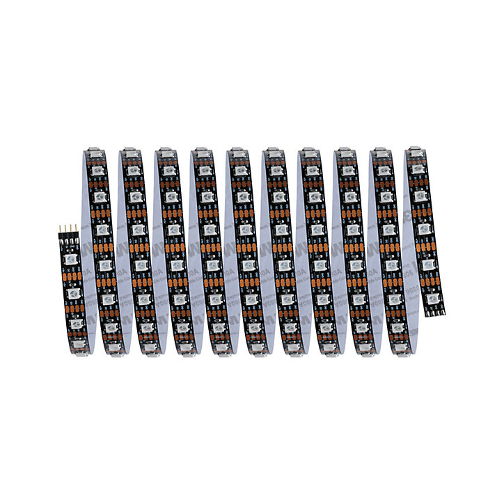 Strip LED intégré dimmable autocollant Dynamic Rainbow RGB Paulmann 6,5W blanc mat L.3m x H.0,2 x P.0,2cm