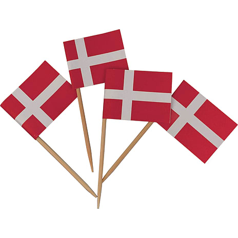 Lagekageflag med træpind 50-pak