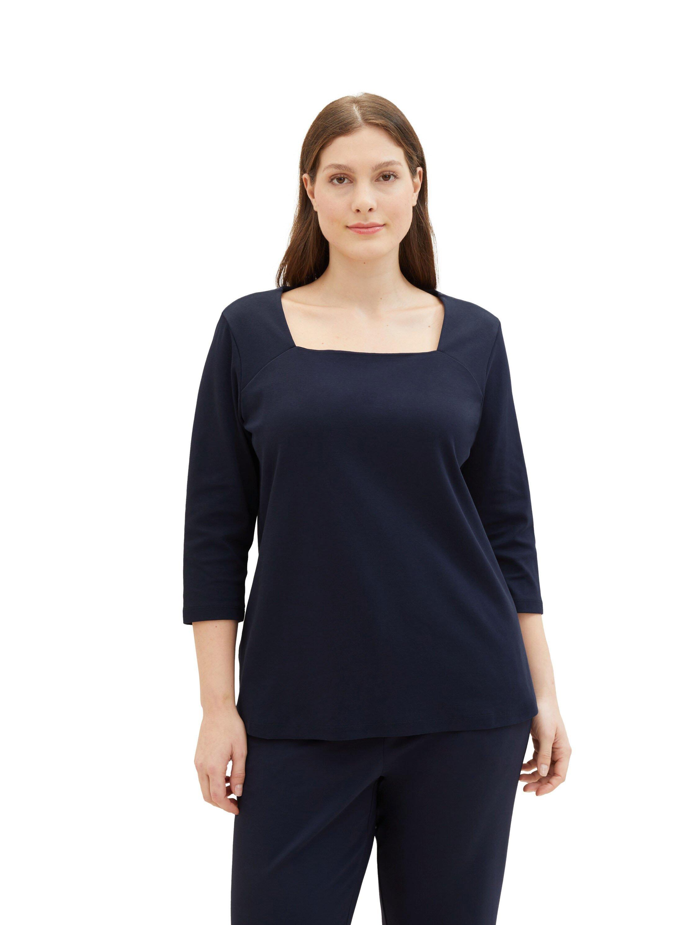 Shirt mit Karree-Ausschnitt und 3/4-Ärmeln
