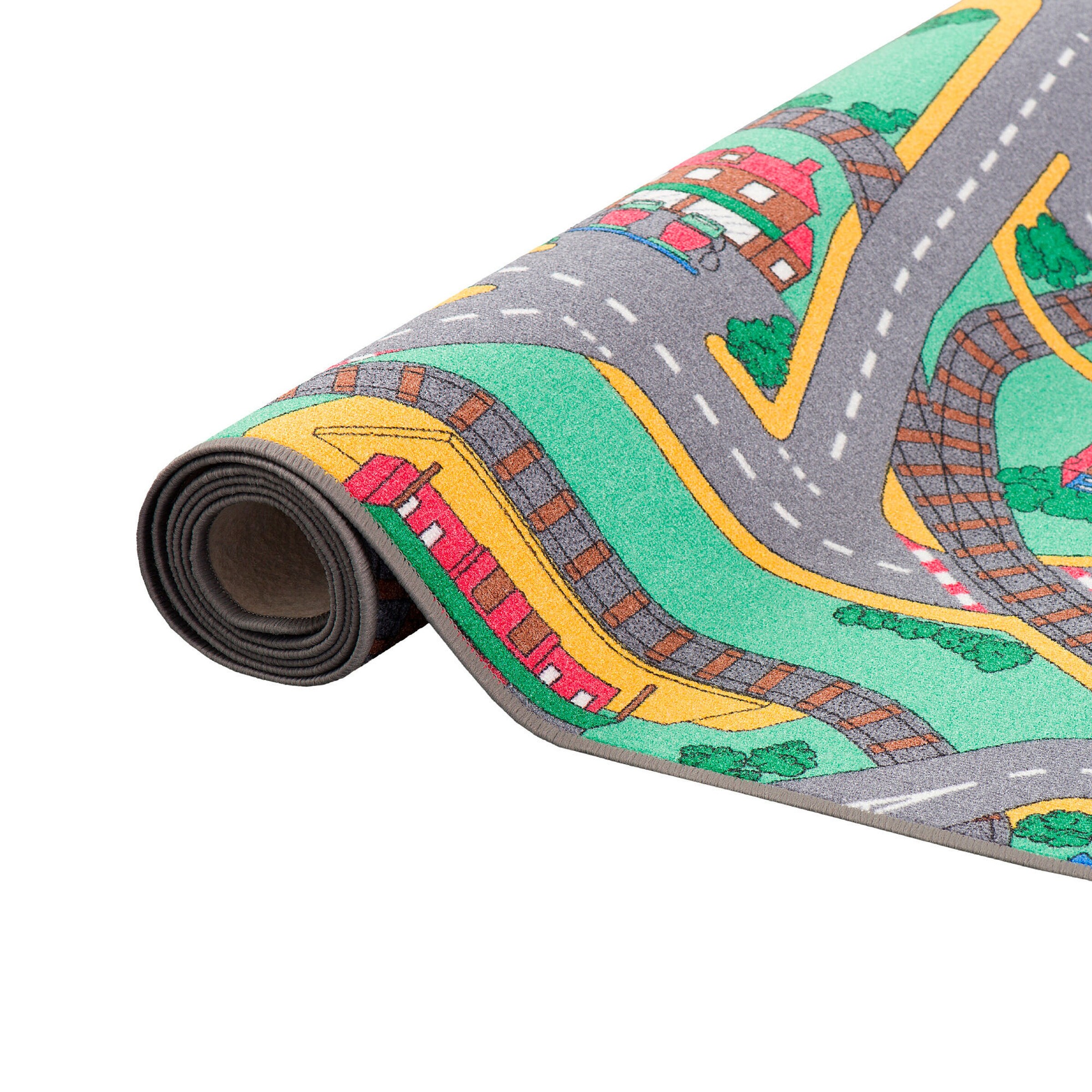 Snapstyle Kinder Spiel Straßenteppich Bunt - 160x200 cm
