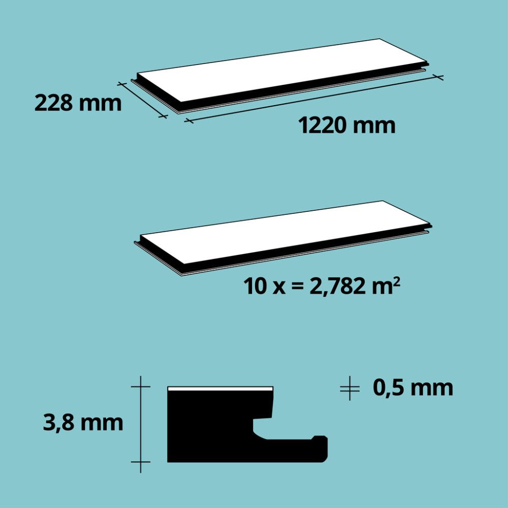 VINYLGULV SPC ICEBERG TALL 2,782M²/PK
