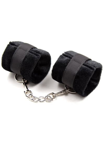 Fetish Fur Hand Cuffs Black Håndjern