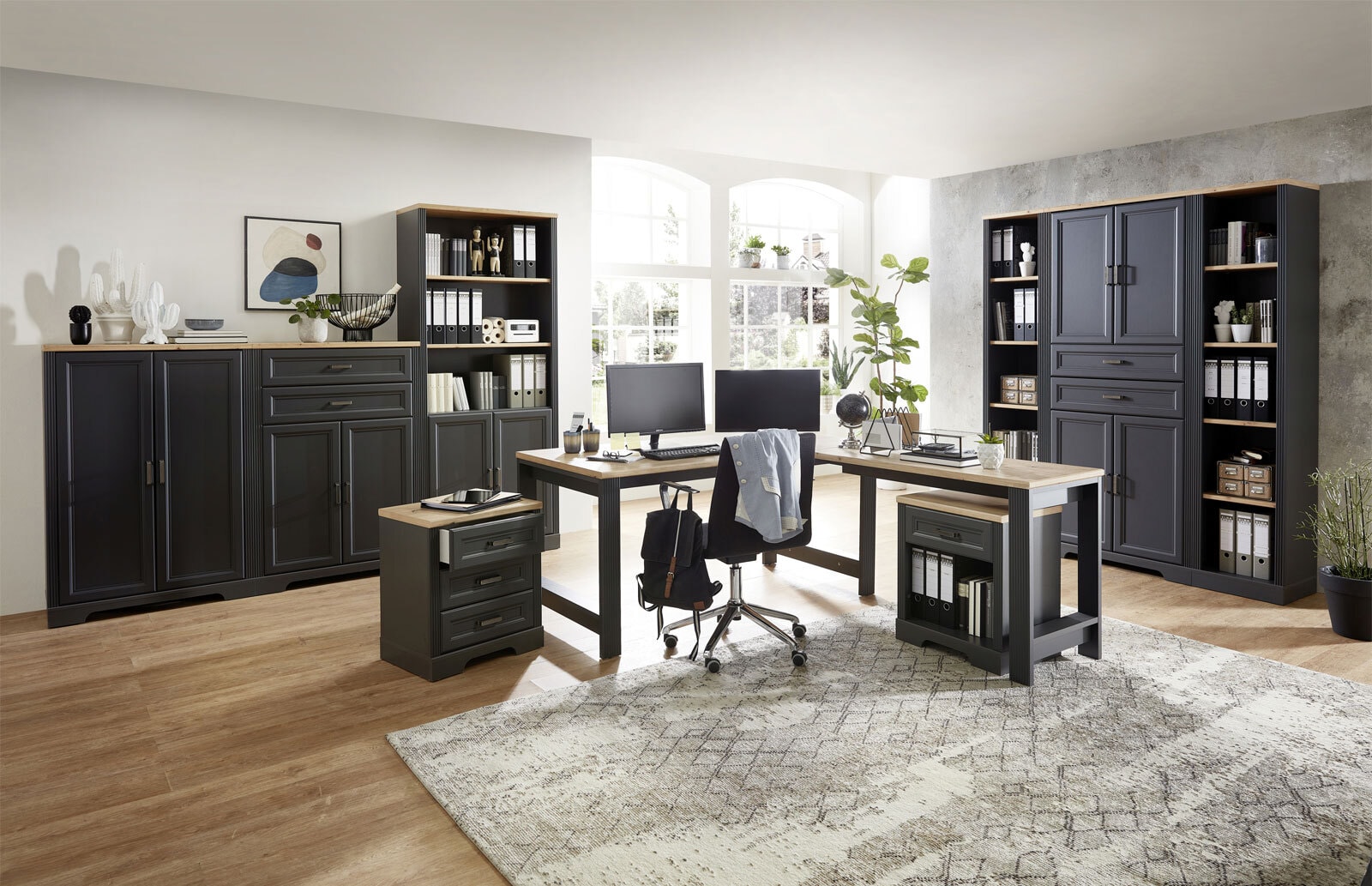 CASAVANTI Aktenschrank JASMIN Graphit/ Artisan Eiche