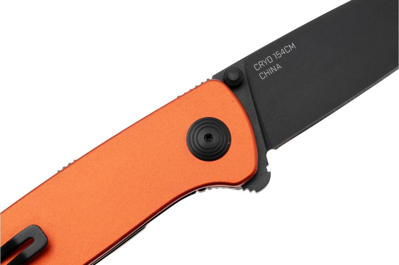 SOG Twitch III 11-15-05-43, Black 154CM, Burnt Orange Aluminum, Black Hardware zakmes