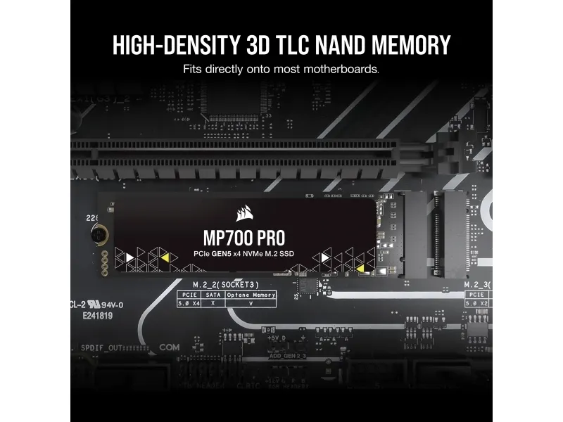 CORSAIR MP700 PRO - SSD - 4 TB - intern - M.2 2280 - PCI Express 5.0 x4 (NVMe)
