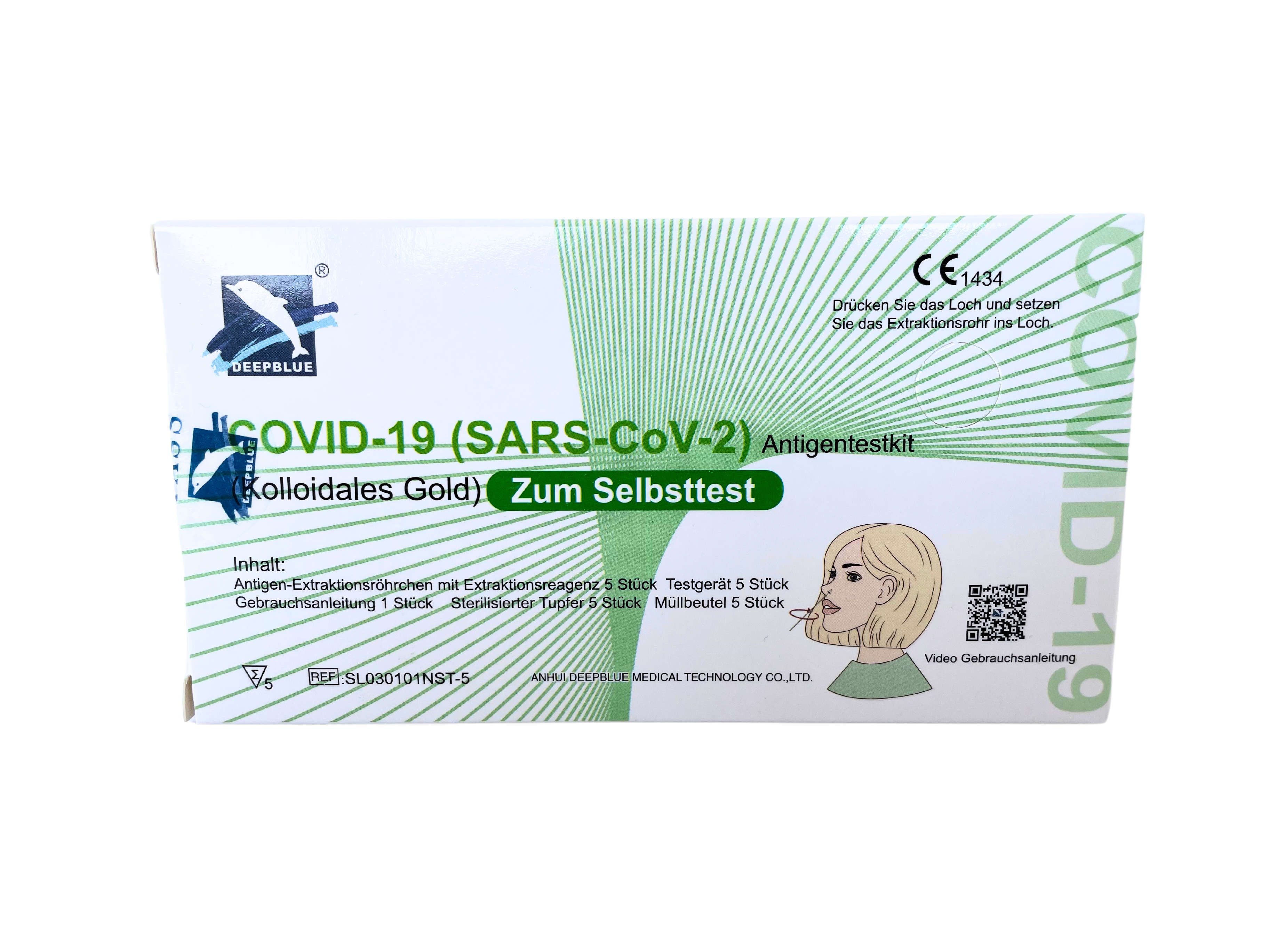 Deepblue COVID-19 Antigen Corona Test + Gratis Nanovio FFP2