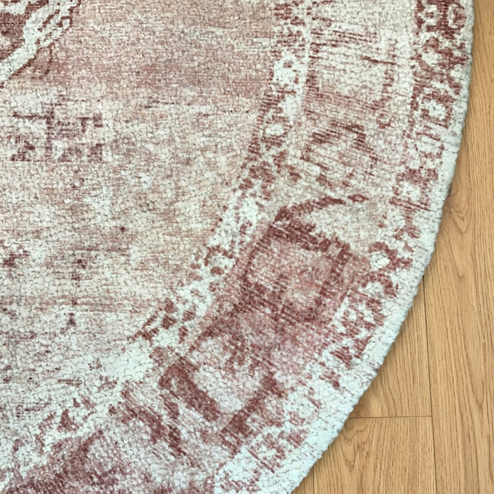 Rond vintage vloerkleed - Kyra Medaillon Roze | Duurzaam design