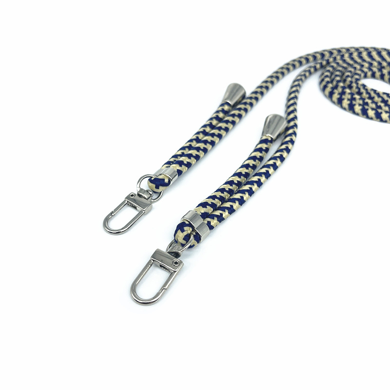 (160cm) Universal Necklace Handykette Umhängeband für Schutzhülle mit Karabiner Verschluss - Blau / Beige