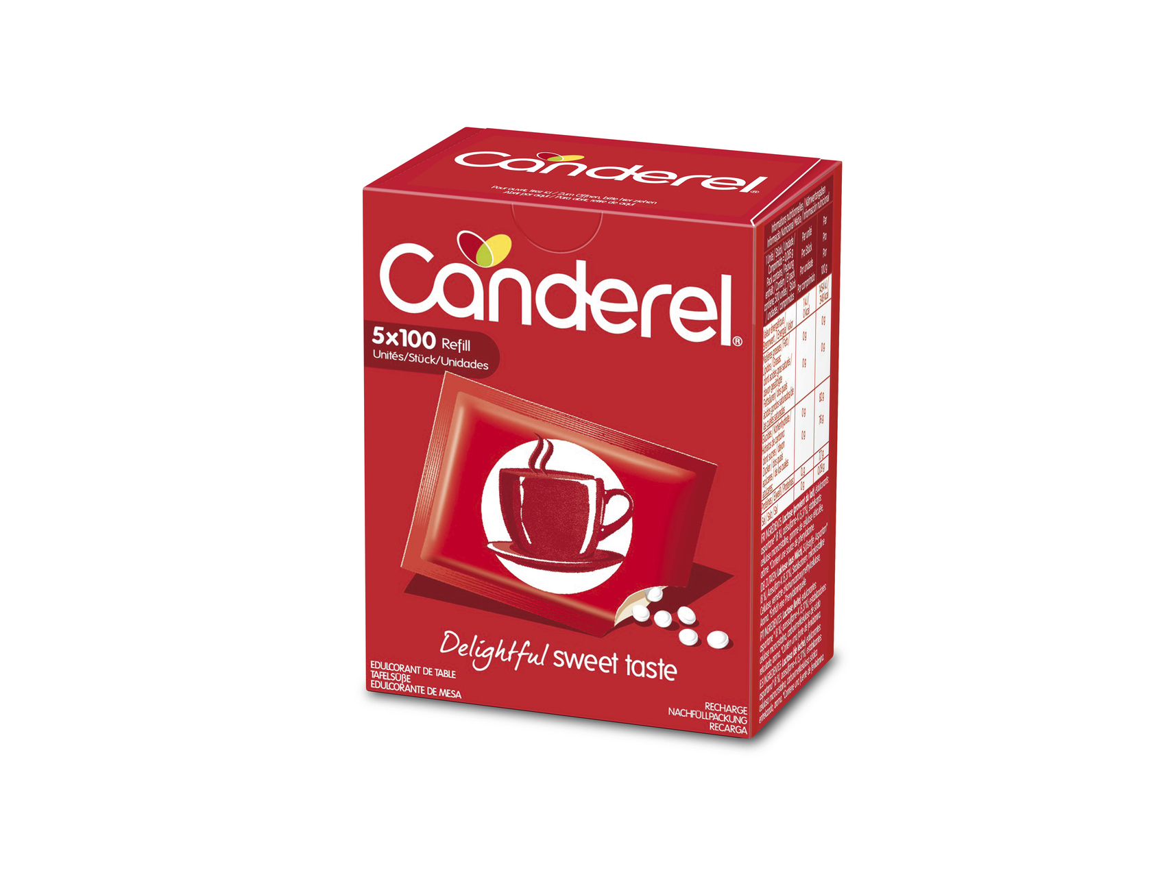 ADOÇANTE CANDEREL PASTILHAS REGARGA 5UN X 100UN