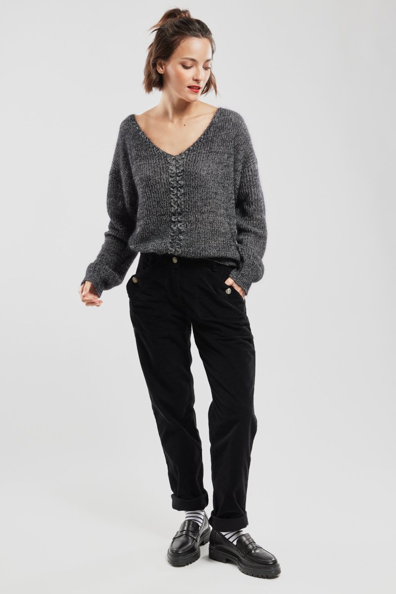 Pantalon coupe droite - velours