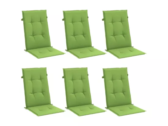 Coussins de chaise à dossier haut lot de 6 vert mélangé tissu