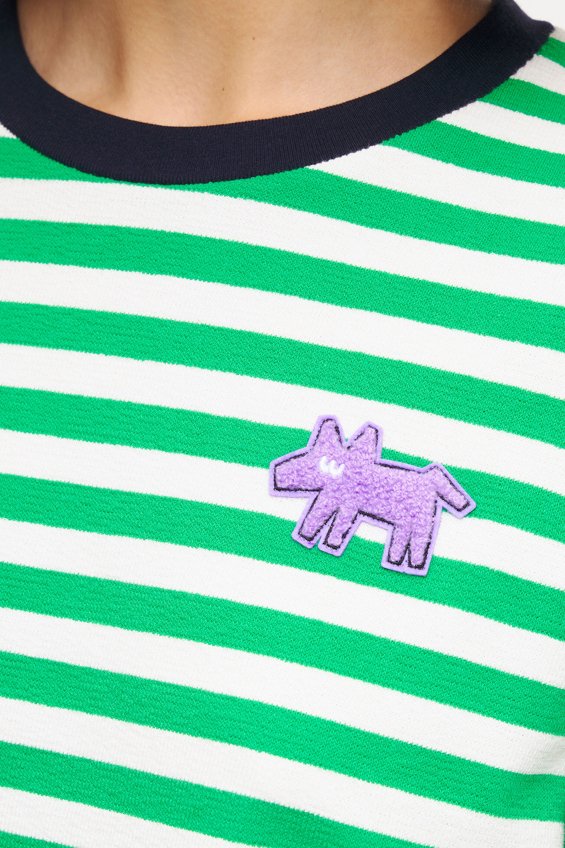 camiseta listrada verde para cachorro