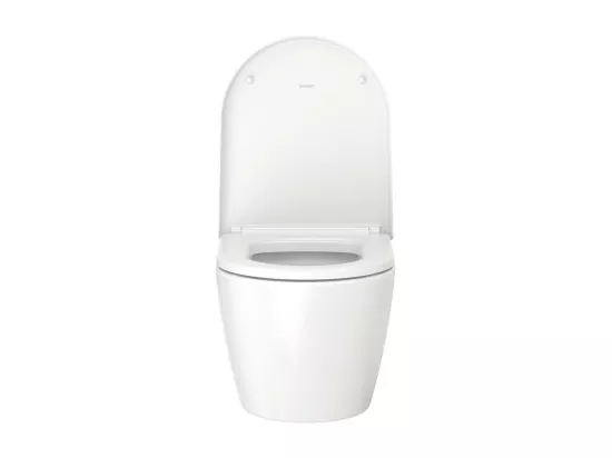 WC suspendu compact sans bride DURAVIT Me by Starck avec abattant frein de chute