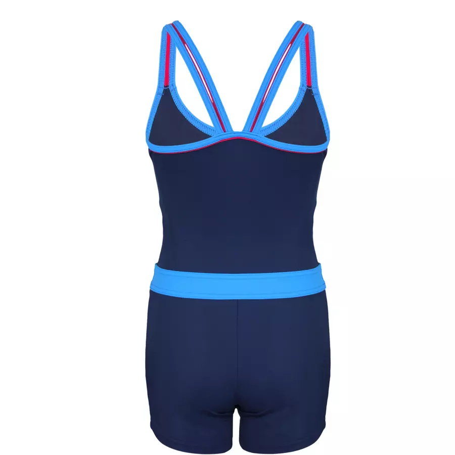 Aquarti Mädchen Badeanzug mit Bein Racerback blau