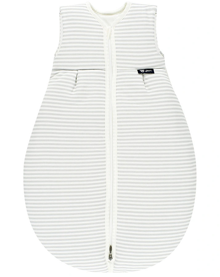 Kugelschlafsack MÄXCHEN THERMO – STRIPES in hellgrau