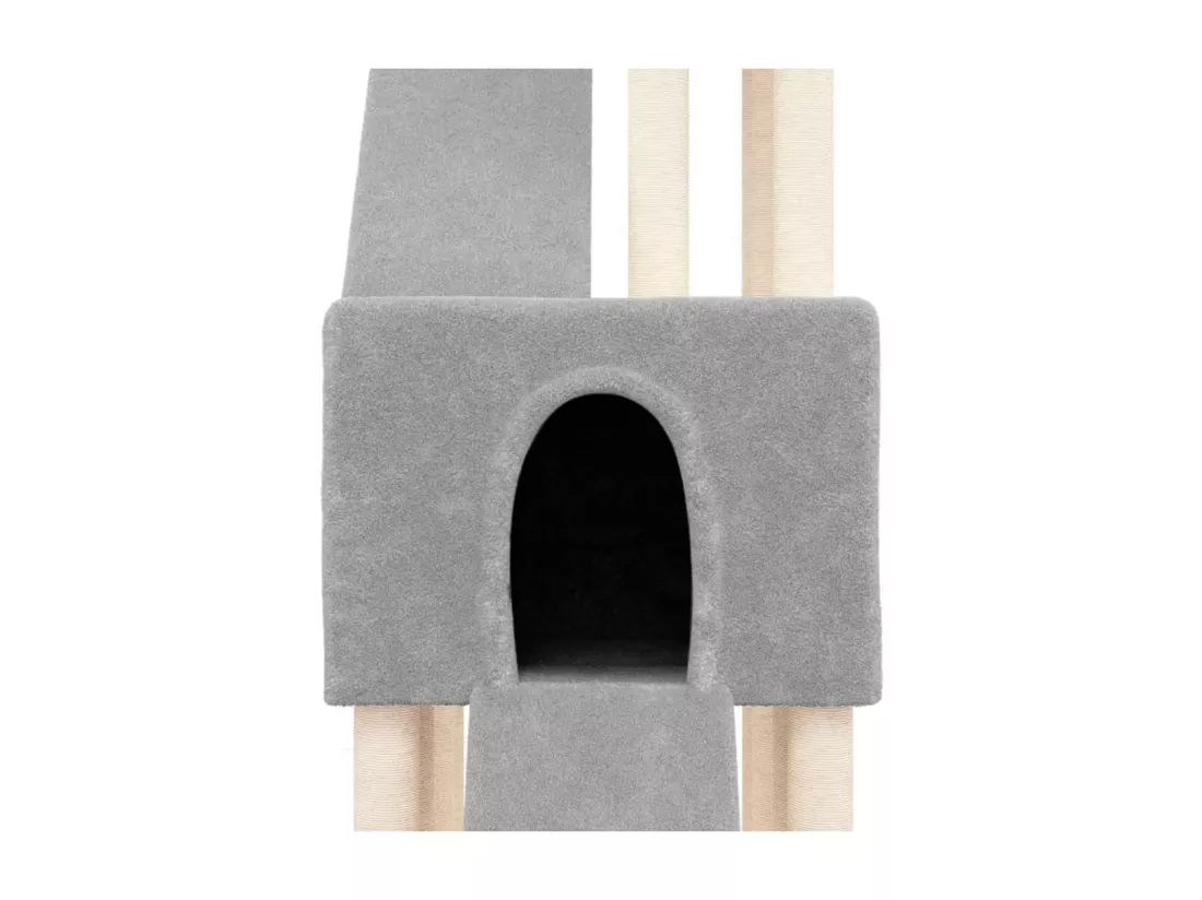 Arbre à chat avec griffoirs en sisal Gris clair 190 cm