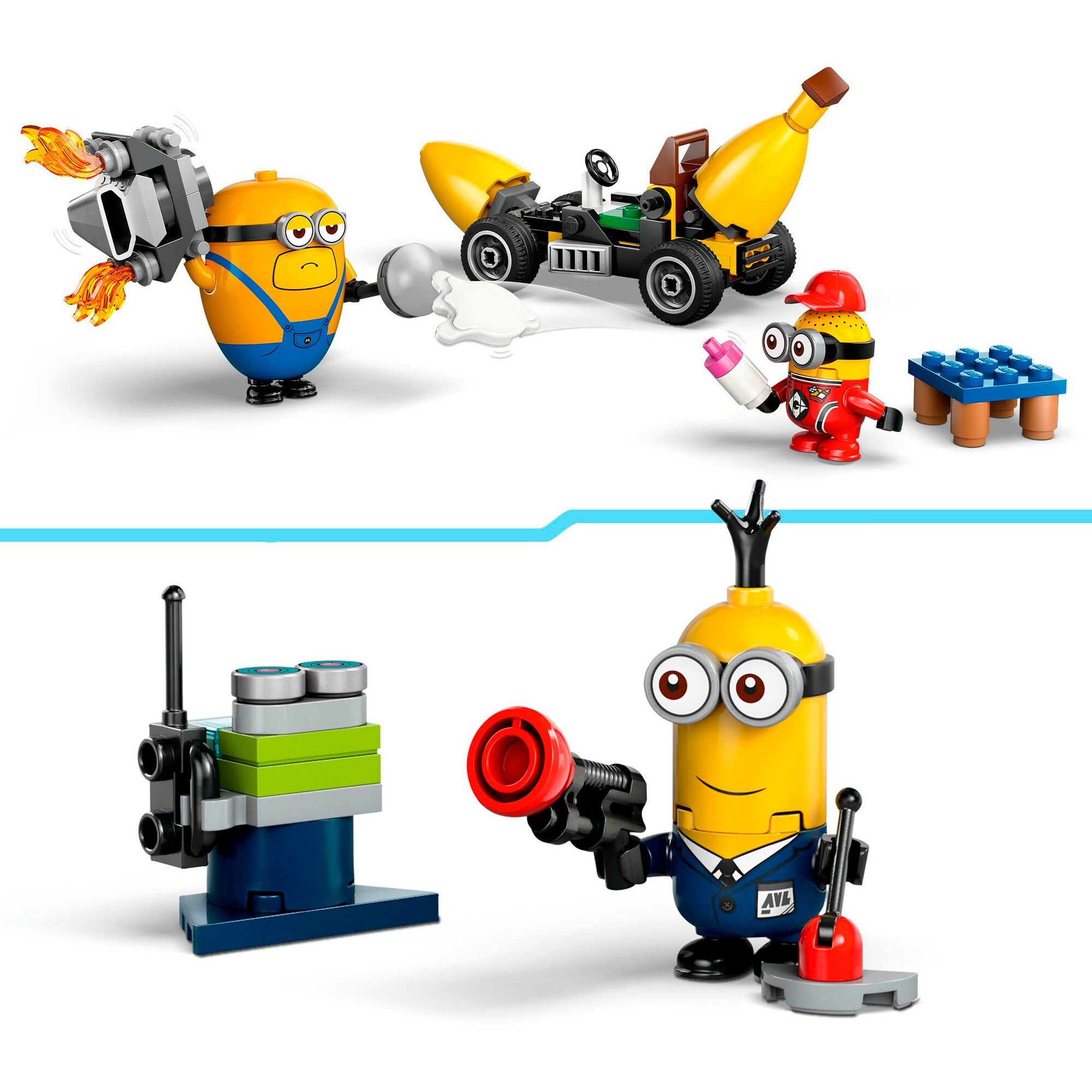 LEGO Konstruktionsspielzeug Minions und das Bananen Auto