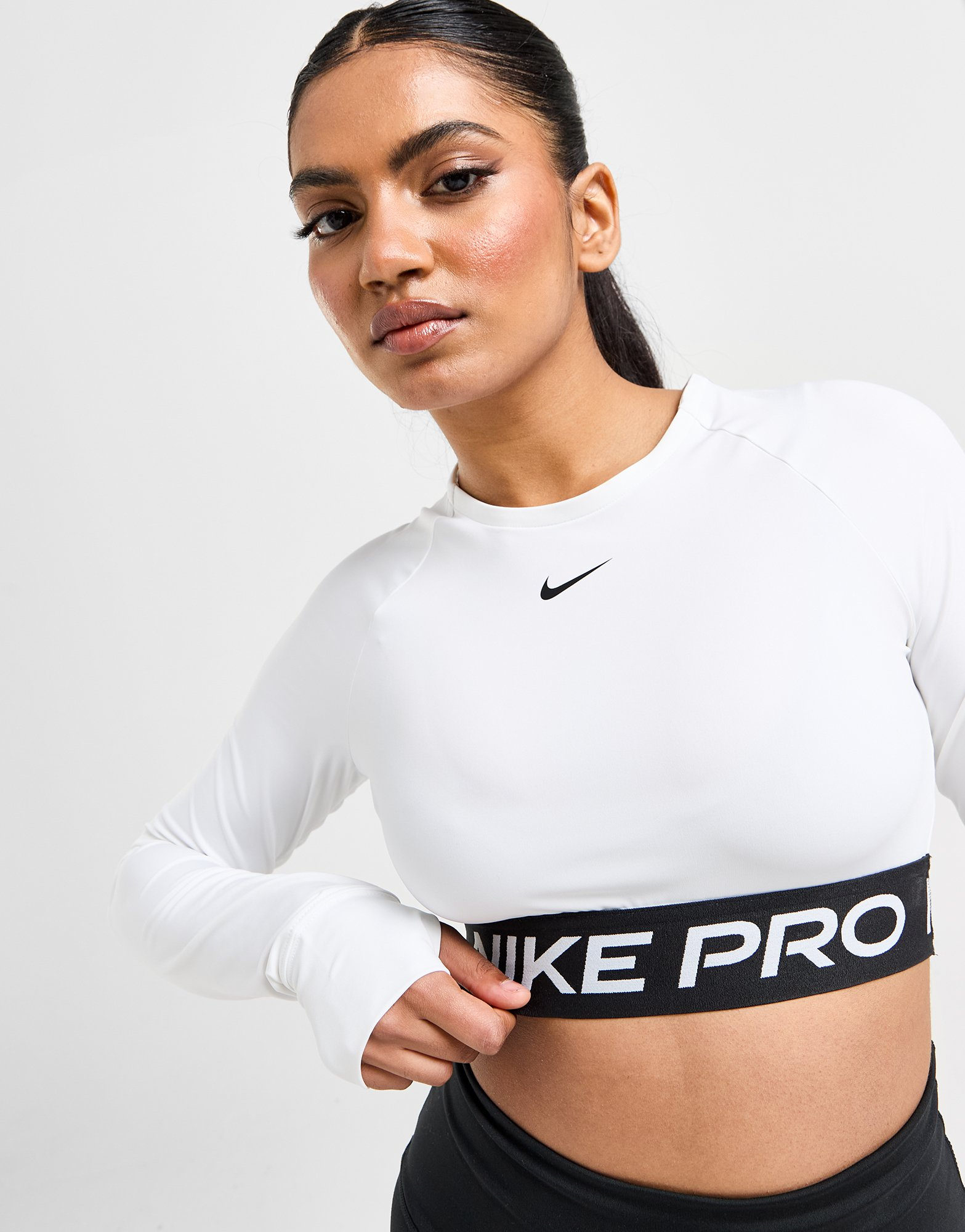 Nike Training Pro Long Sleeve Crop Top