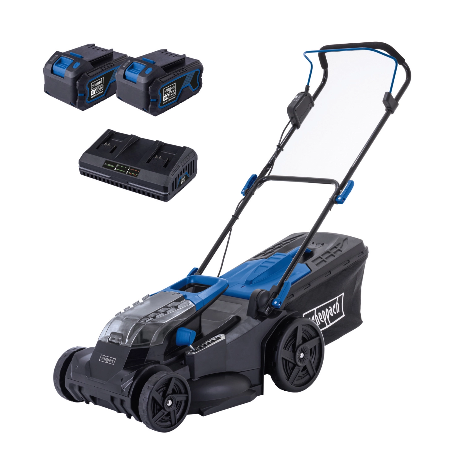 Scheppach Accu Grasmaaierset 2x20V BC-MP430-X (met 2 accu's)