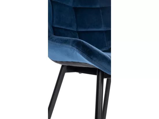 Tabouret de bar - Velours & Métal - Bleu - Weston