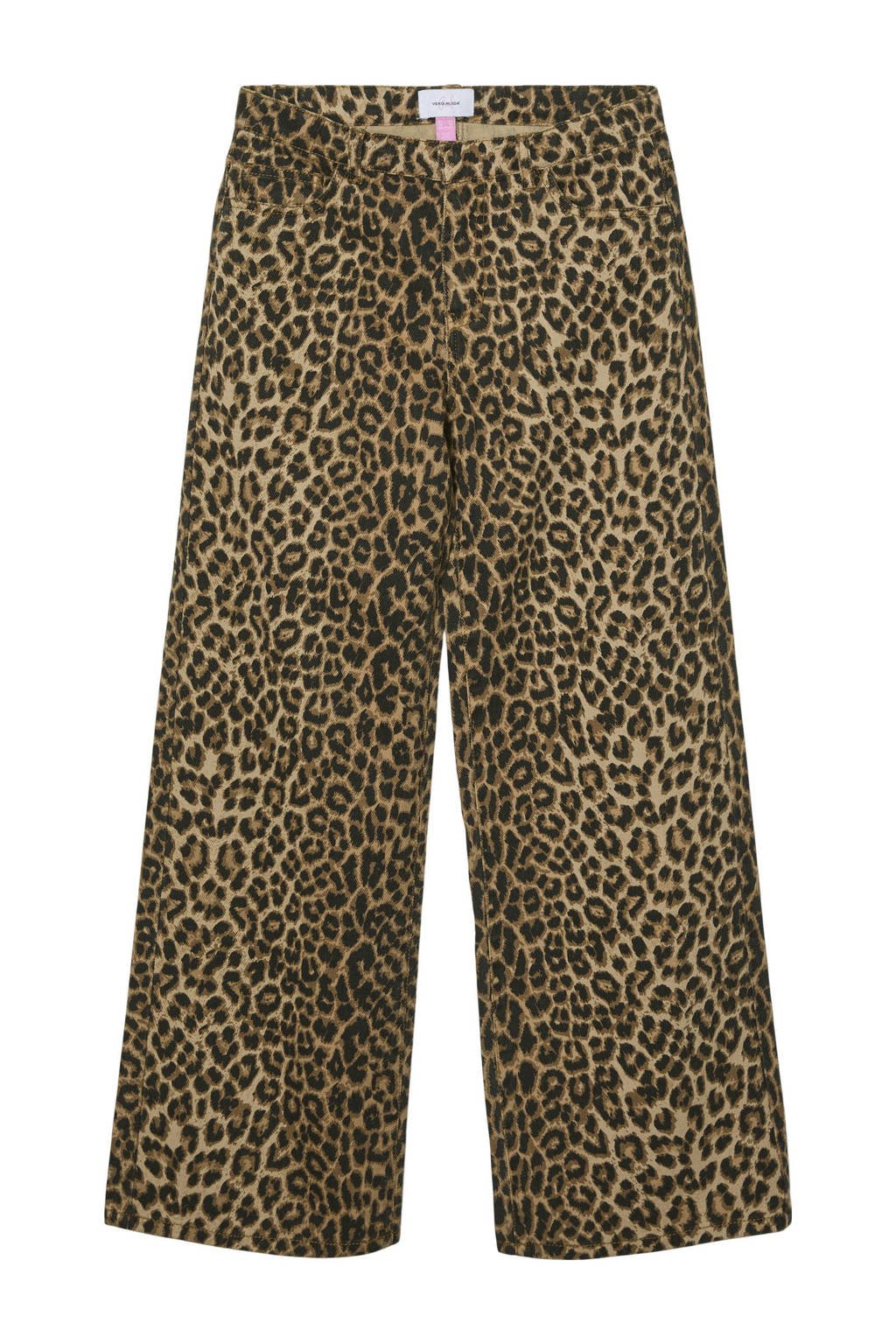 VERO MODA GIRL high waist wide leg jeans bruin