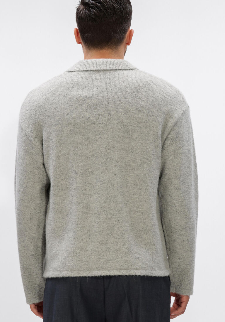 grijze olaf hussein polo signature knitted polo