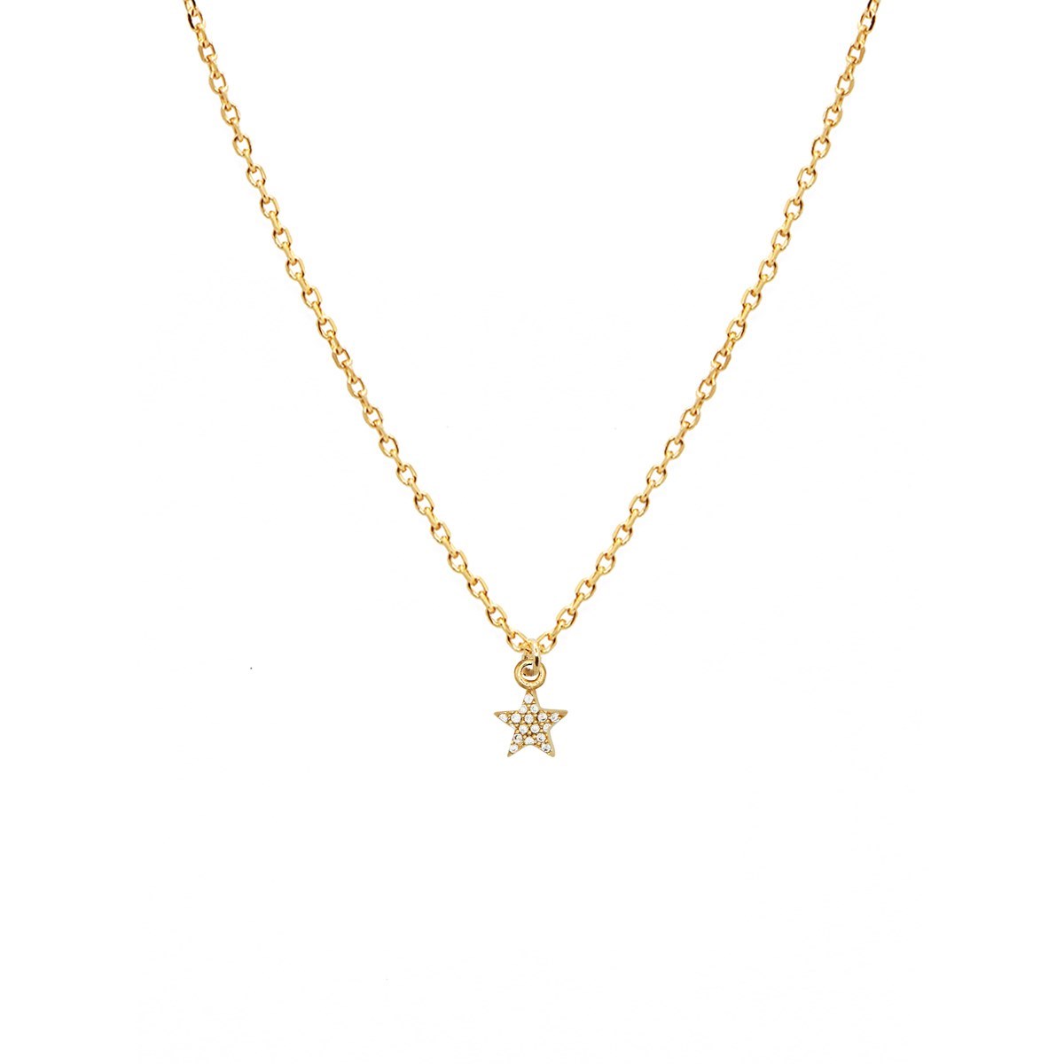 Collier étoile zircons doré à l'or fin 24k LILY