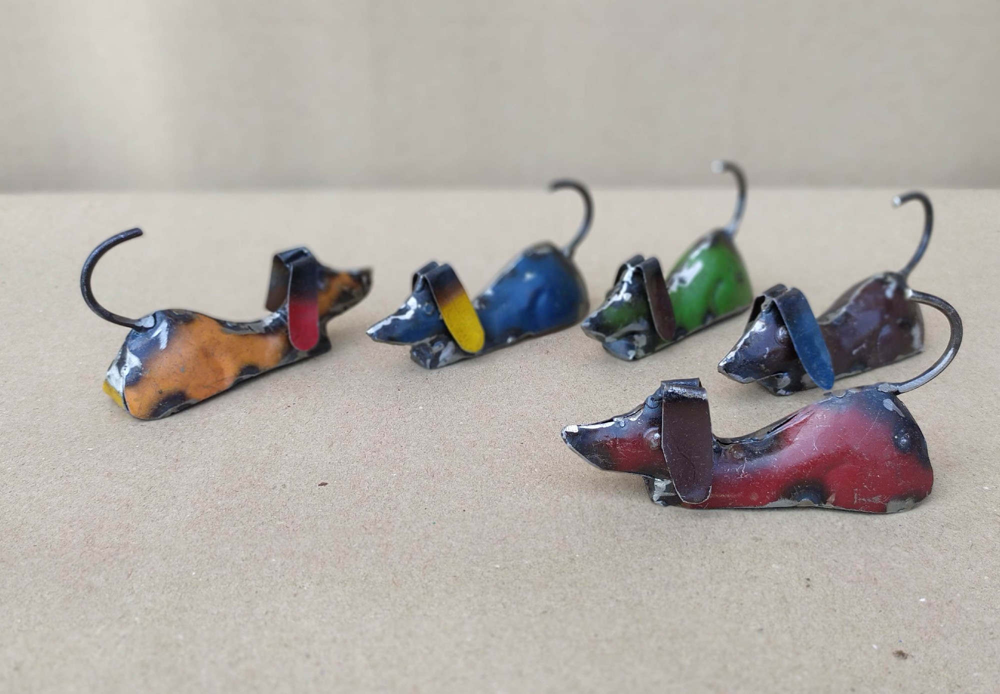 Metallfigur 'Dackel' braun, H 7 cm, B 10 cm, L 3,5 cm von fischer's lagerhaus