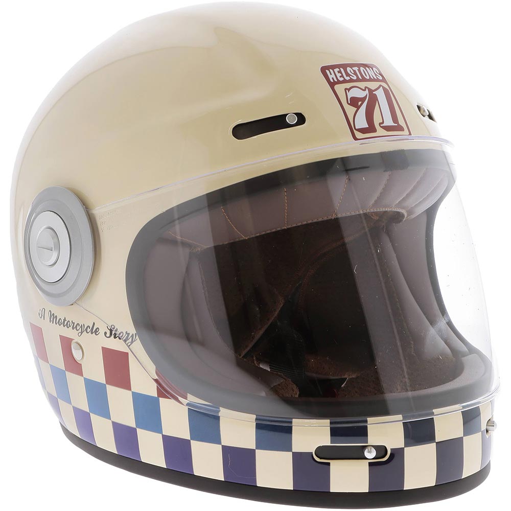 Helstons - Casque Course Full Face Beige / Bleu / Rouge