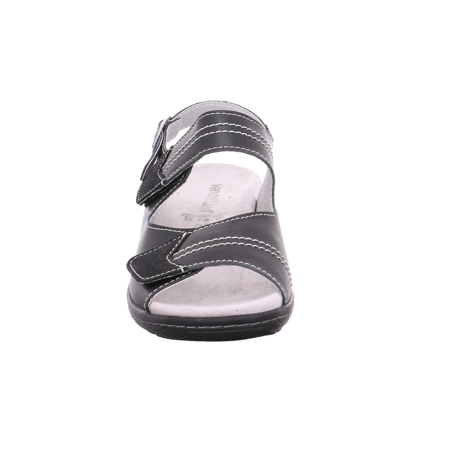 VAN DER LAAN Comfort-Sandalette Schwarz Leder  mit Wechselfussbett